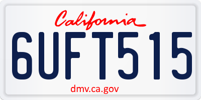 CA license plate 6UFT515