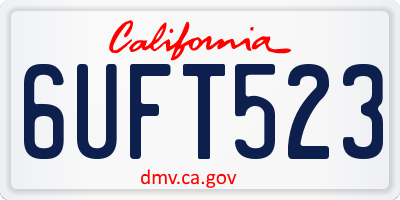 CA license plate 6UFT523