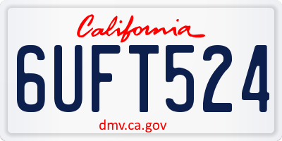 CA license plate 6UFT524