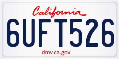 CA license plate 6UFT526
