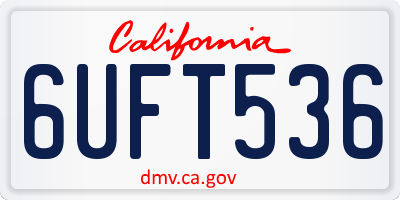 CA license plate 6UFT536