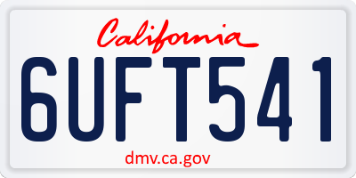 CA license plate 6UFT541