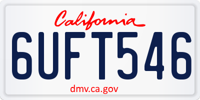 CA license plate 6UFT546