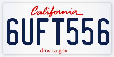 CA license plate 6UFT556
