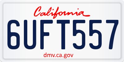 CA license plate 6UFT557