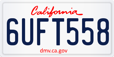 CA license plate 6UFT558