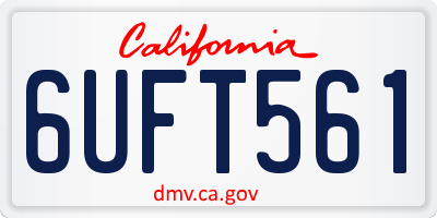 CA license plate 6UFT561