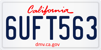 CA license plate 6UFT563