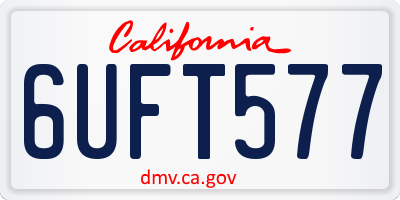 CA license plate 6UFT577