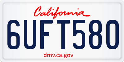 CA license plate 6UFT580
