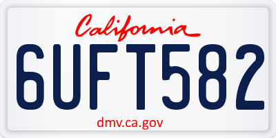 CA license plate 6UFT582