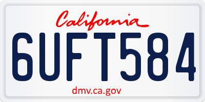 CA license plate 6UFT584