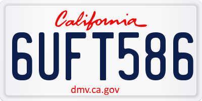CA license plate 6UFT586