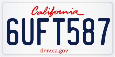 CA license plate 6UFT587