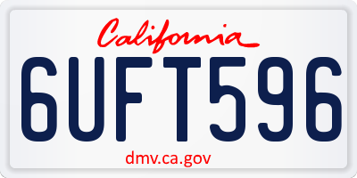 CA license plate 6UFT596