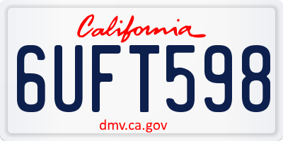 CA license plate 6UFT598