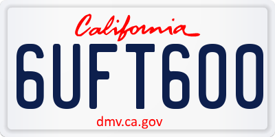 CA license plate 6UFT600
