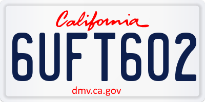 CA license plate 6UFT602