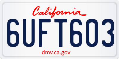 CA license plate 6UFT603