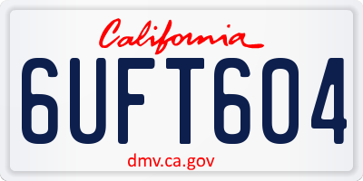 CA license plate 6UFT604