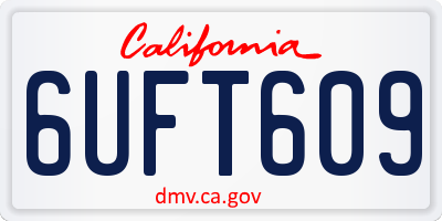 CA license plate 6UFT609