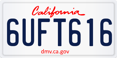 CA license plate 6UFT616