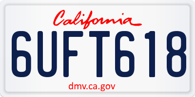CA license plate 6UFT618