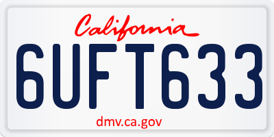 CA license plate 6UFT633