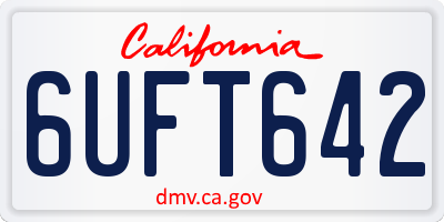 CA license plate 6UFT642