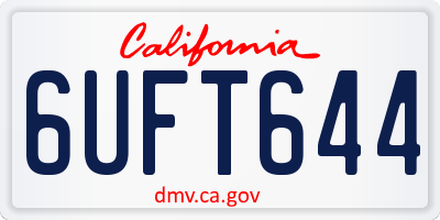 CA license plate 6UFT644
