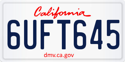 CA license plate 6UFT645