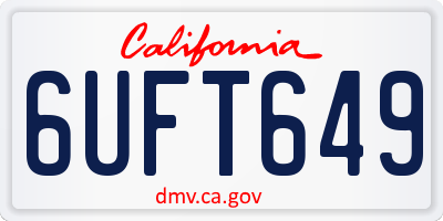 CA license plate 6UFT649