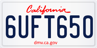 CA license plate 6UFT650