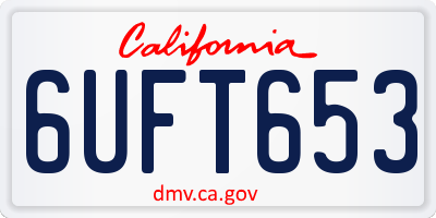 CA license plate 6UFT653
