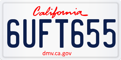 CA license plate 6UFT655