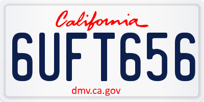 CA license plate 6UFT656