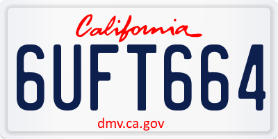 CA license plate 6UFT664