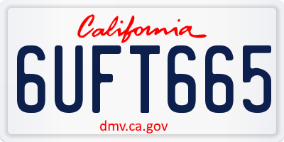 CA license plate 6UFT665