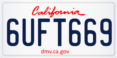 CA license plate 6UFT669