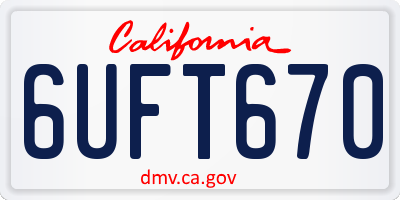 CA license plate 6UFT670