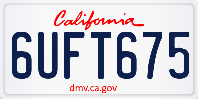 CA license plate 6UFT675