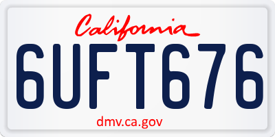 CA license plate 6UFT676