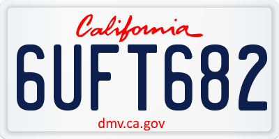 CA license plate 6UFT682