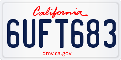 CA license plate 6UFT683