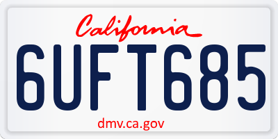 CA license plate 6UFT685