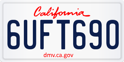 CA license plate 6UFT690