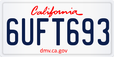 CA license plate 6UFT693