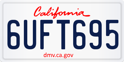 CA license plate 6UFT695