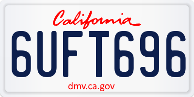 CA license plate 6UFT696