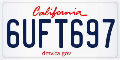 CA license plate 6UFT697